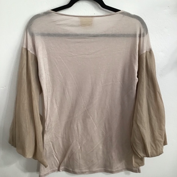 Elijah top balloon sleeves size small Shimmer T-shirt Quarter sleeve - Picture 3 of 5